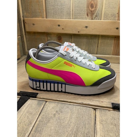 Us9 Puma Roma Amor Logo Yellow/Pink 372113-02 Womens EU40 - Picture 2 of 9